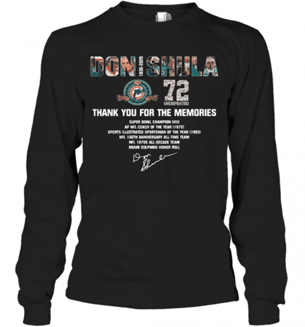 don-shula-72-undefeated-1930-2020-thank-you-for-the-memories-signature-t-shirt-vkuaj514 Don Shula 72 Undefeated 1930 2020 Thank You For The Memories Signature T-Shirt