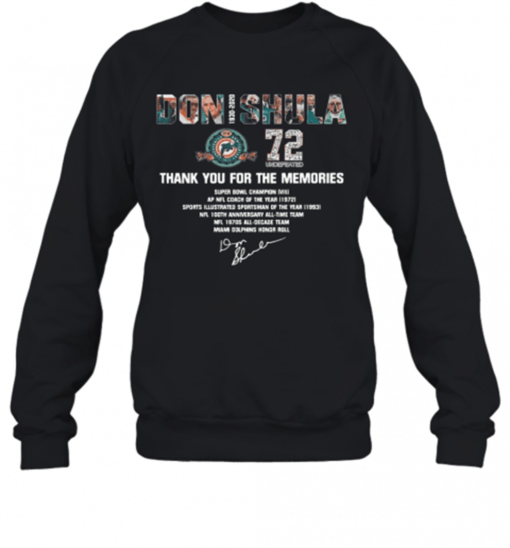 don-shula-72-undefeated-1930-2020-thank-you-for-the-memories-signature-t-shirt-vkuaj514 Don Shula 72 Undefeated 1930 2020 Thank You For The Memories Signature T-Shirt