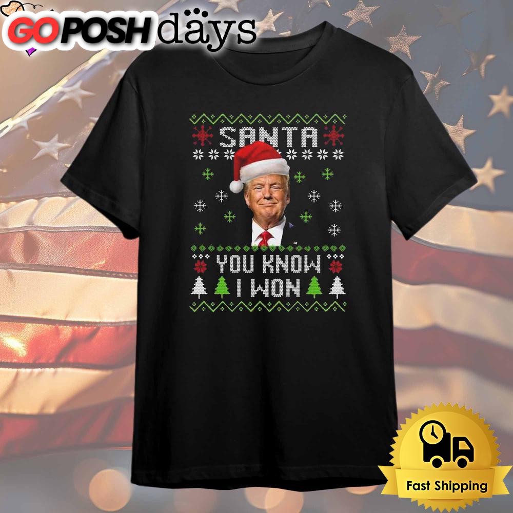 Donald Trump Santa You Know I Won Ugly Christmas 2024 T Shirt