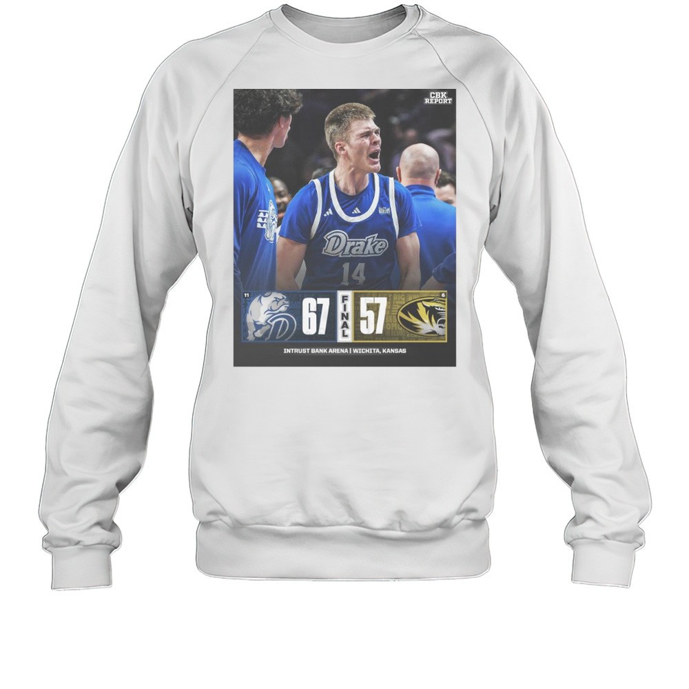 Drake Bulldogs Win Missouri Tigers Final Score 67 57 Intrust Bank Arena Wichita Kansas T-shirt