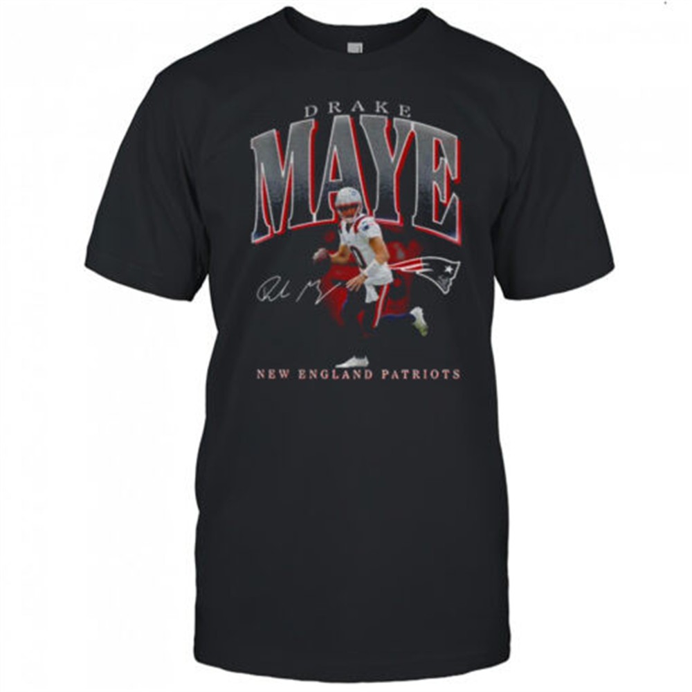 Drake Maye 10 New England Patriots NFL Football signature Game Day shirt
