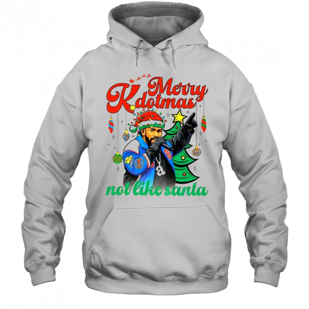 Drake Santa hat Merry Kdotmas not like Santa Merry Christmas shirt