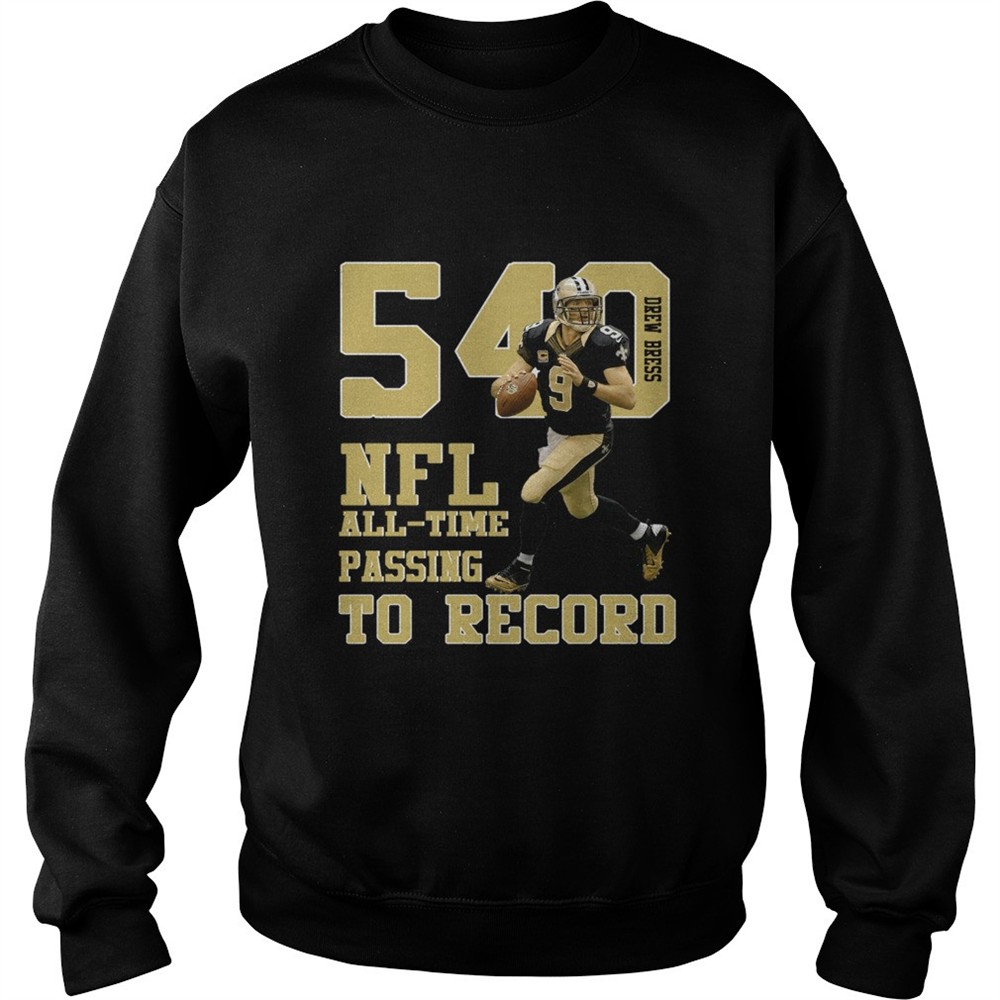 Drew Brees NFL AllTime Passing To Record 540 New Orleans Football Champions shirt