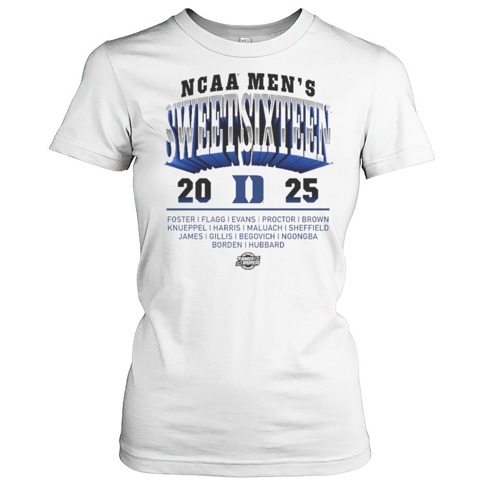 duke-blue-devils-2025-ncaa-mens-basketball-sweet-sixteen-march-madness-foster-fl-xriyybx7 Duke Blue Devils 2025 NCAA Mens Basketball Sweet Sixteen March Madness Foster Flagg Evans T-shirt