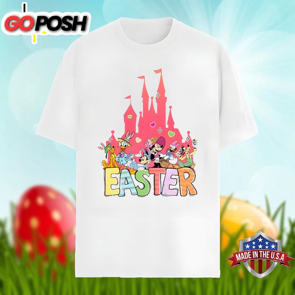 Easter Disney Castle With Mickey And Friends Unisex Shirt