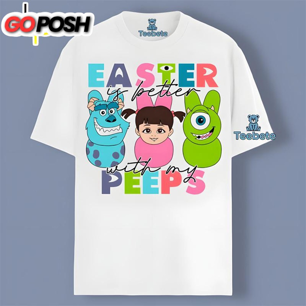 Easter Is Better With My Peeps Cartoon Character Shirt Idea