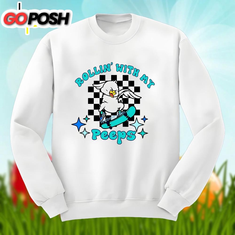 easter-skateboard-duck-with-rollin-with-my-peeps-shirt-idea-i7tupwgu Easter Skateboard Duck With Rollin With My Peeps Shirt Idea