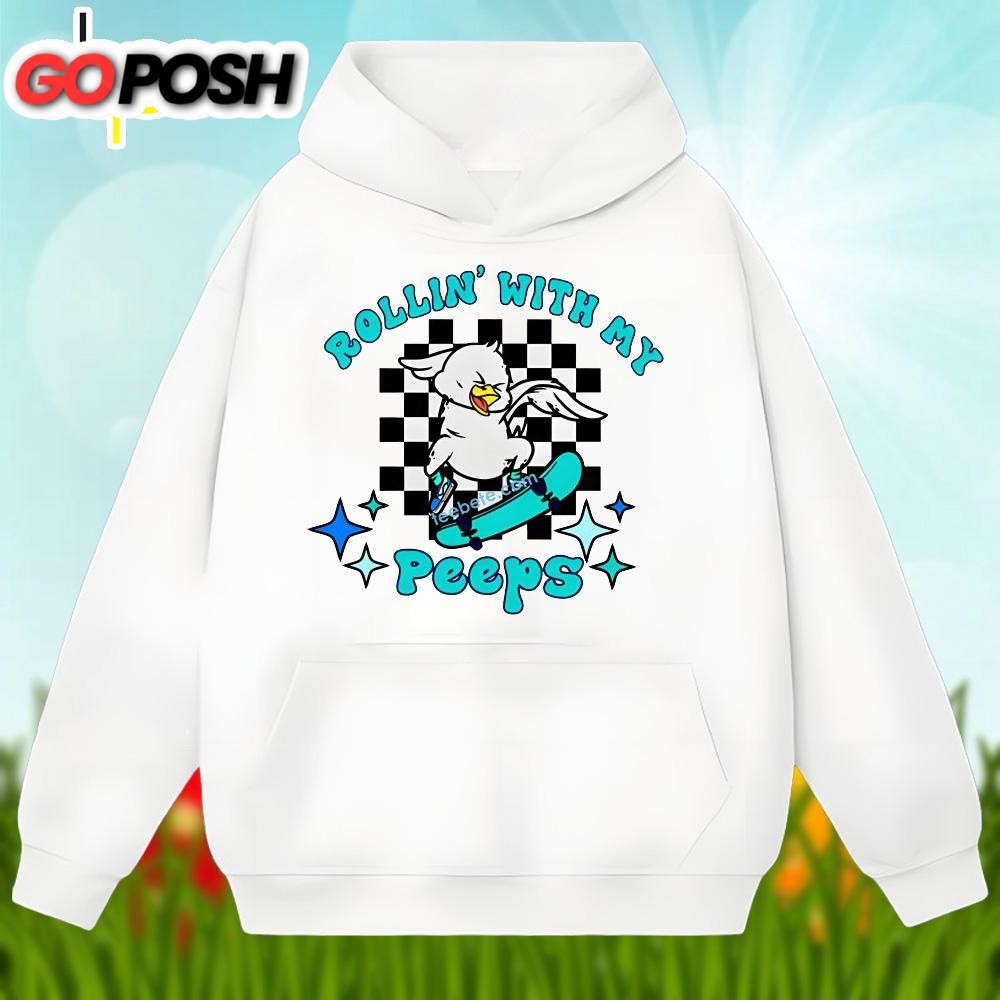 easter-skateboard-duck-with-rollin-with-my-peeps-shirt-idea-i7tupwgu Easter Skateboard Duck With Rollin With My Peeps Shirt Idea