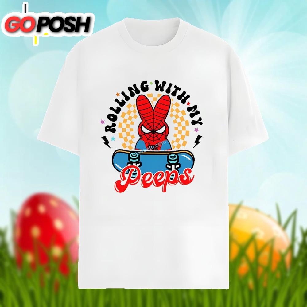 Easter Superhero And Rolling With My Peeps Graphic Shirt
