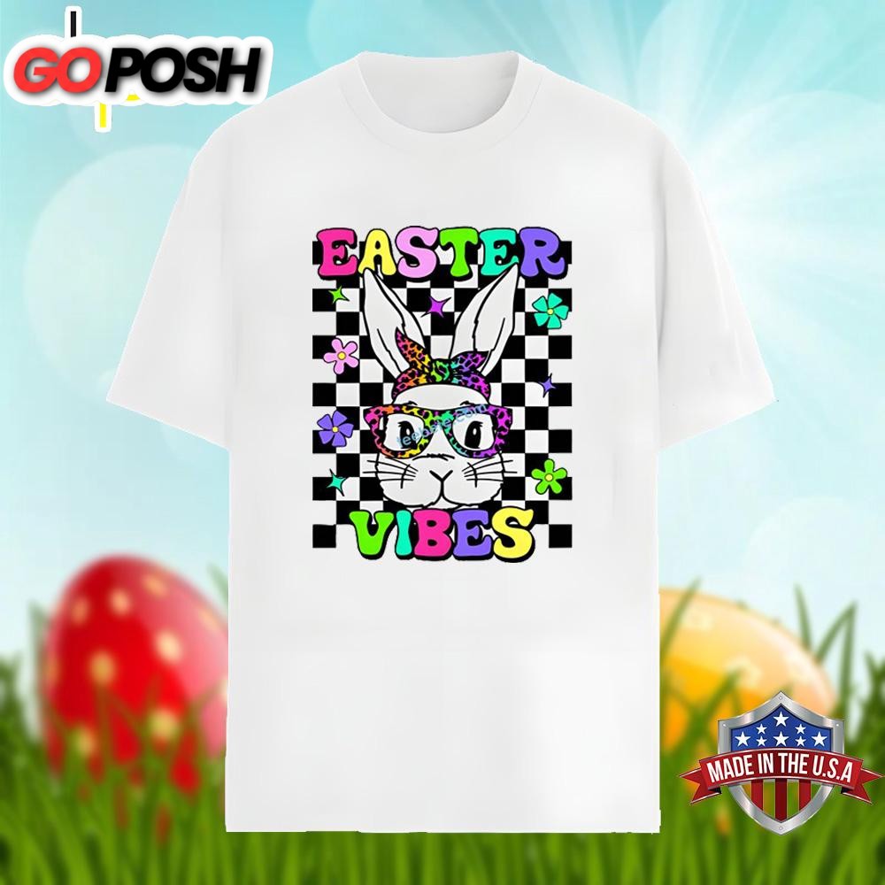 Easter Vibes With Bunny Glasses Unisex Shirt