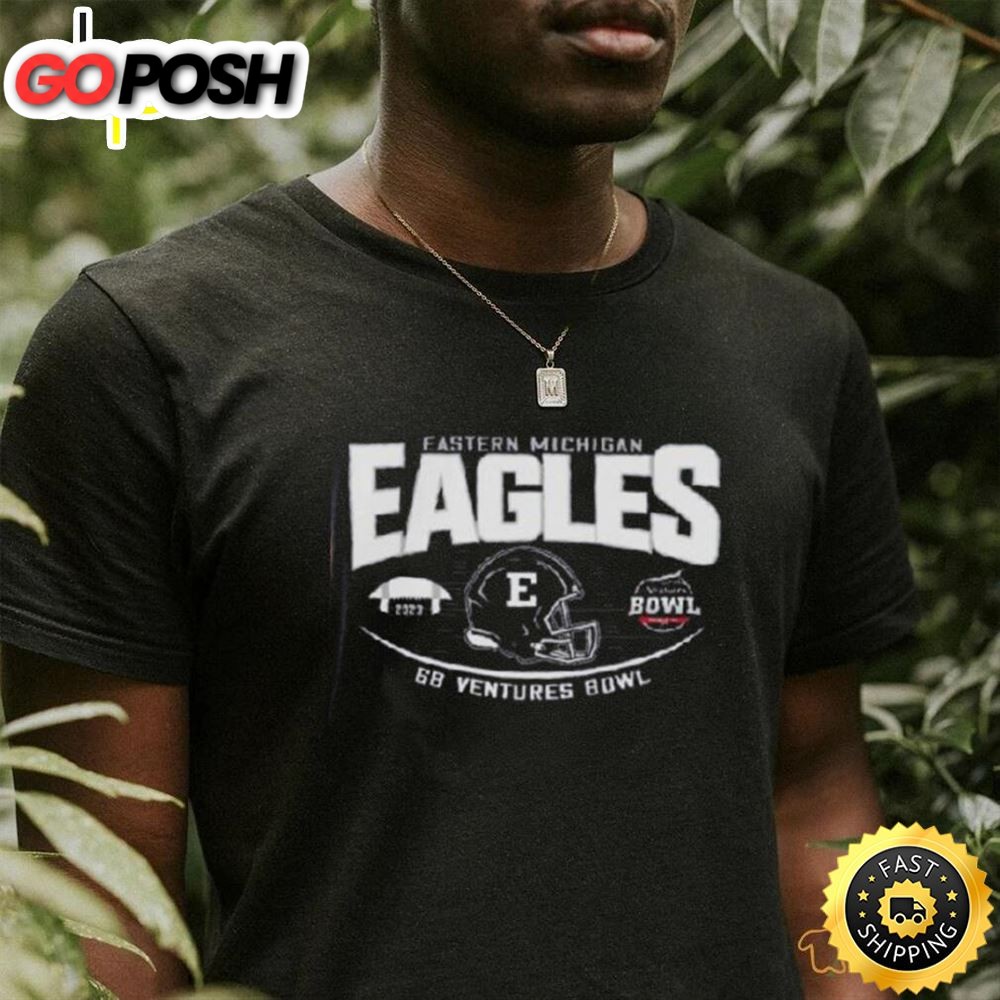 Eastern Michigan University Football 2025 68 Ventures Bowl Bound Helmet T Shirt