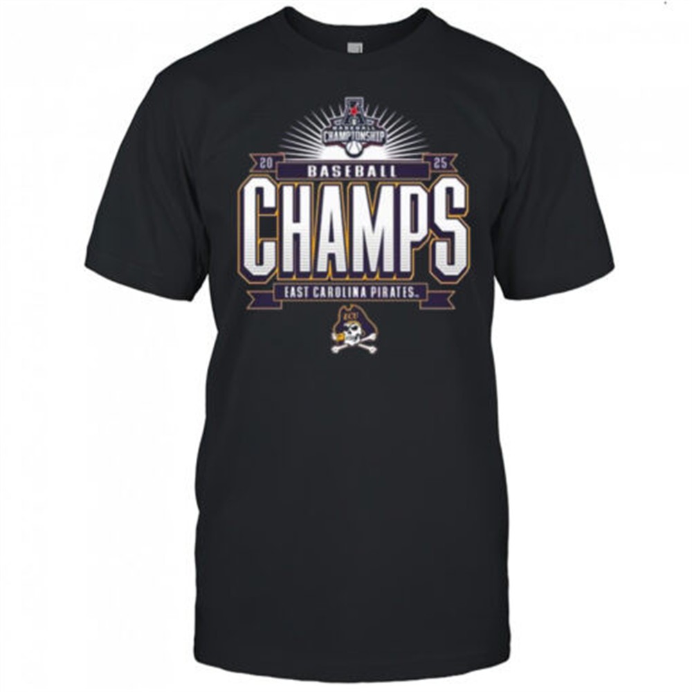 ecu-pirates-2025-aac-baseball-tournament-champions-shirt-me04an33 ECU Pirates 2025 AAC Baseball Tournament Champions Shirt
