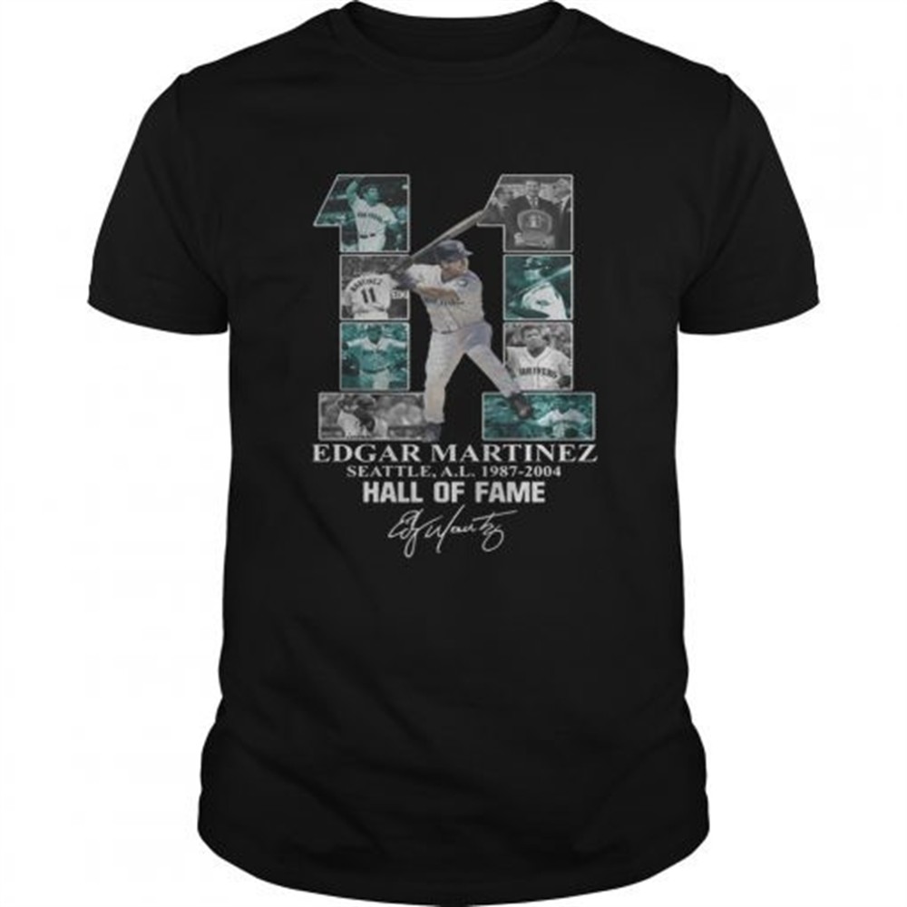 Edgar Martinez 11 Seattle Hall Of Fame signature shirt