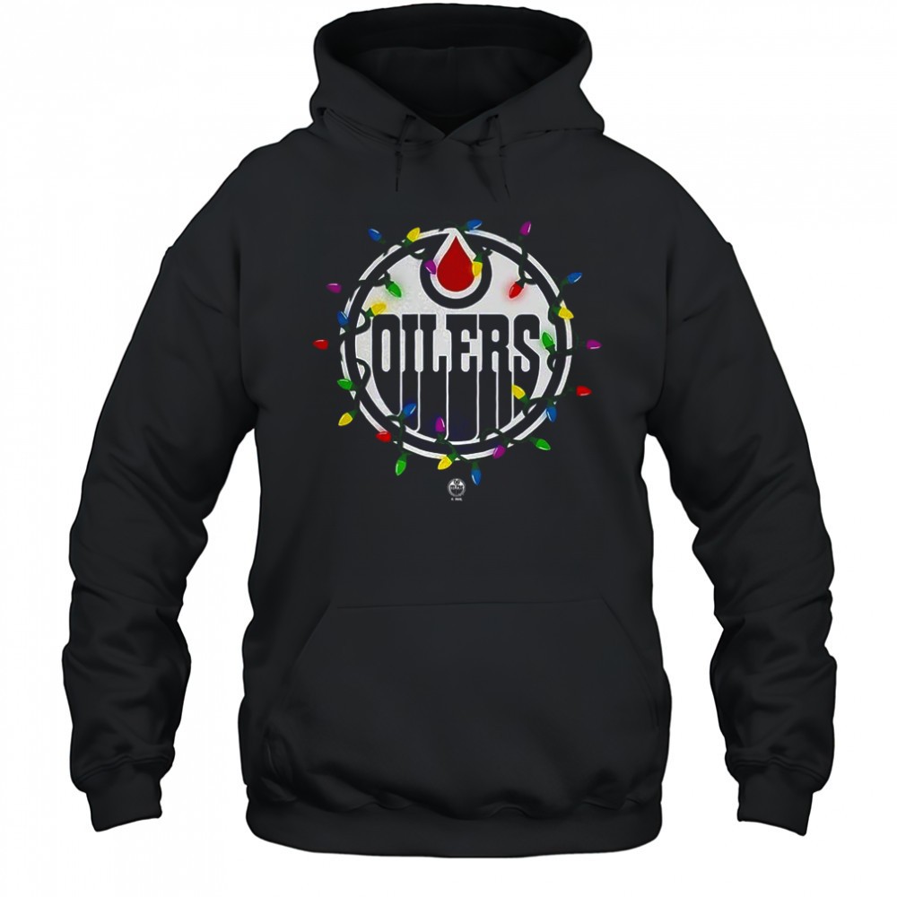 Edmonton Oilers logo Holiday Merry Christmas lights shirt