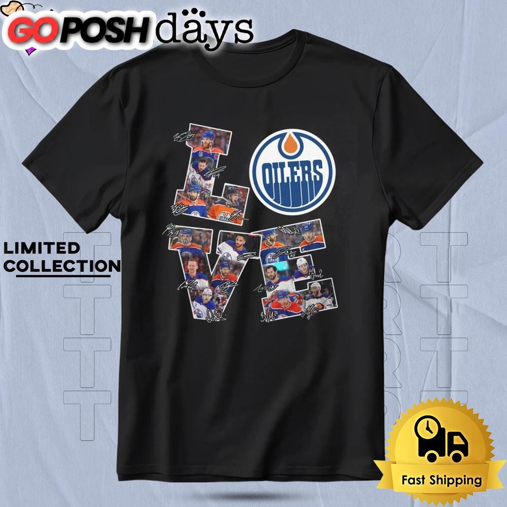 Edmonton Oilers Love Team Signature T Shirt