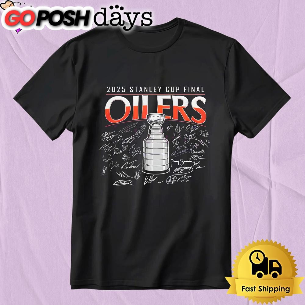 Edmonton Oilers Signatures Stanley Cup Final 2025 Champions T Shirt