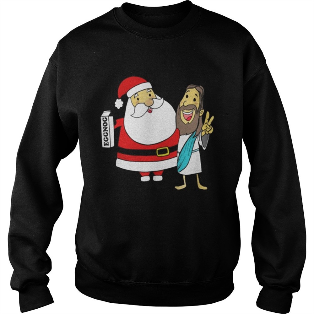eggnog-santa-and-jesus-christmas-shirt-vpim3gck Eggnog Santa And Jesus Christmas Shirt