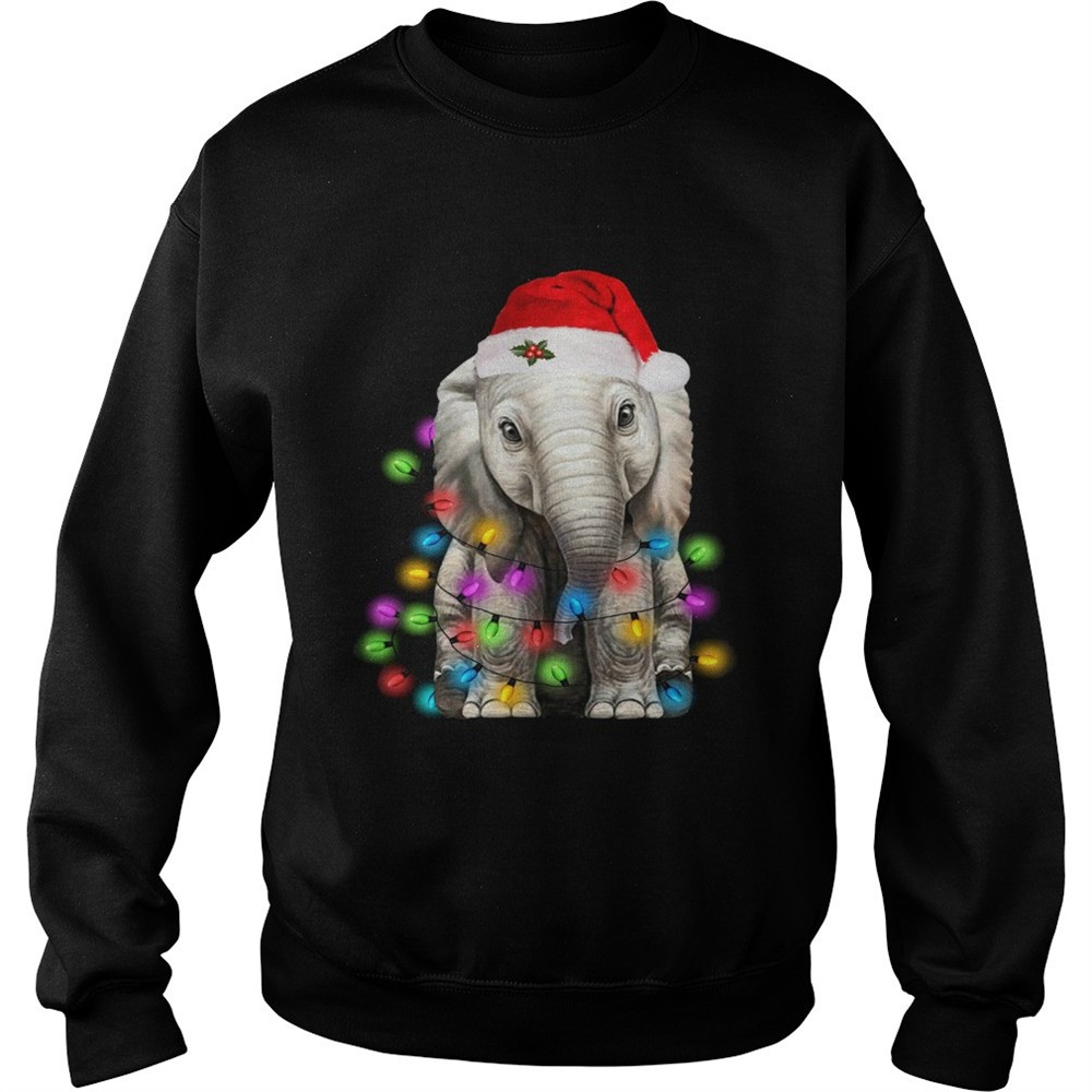 Elephant Santa Light Christmas shirt