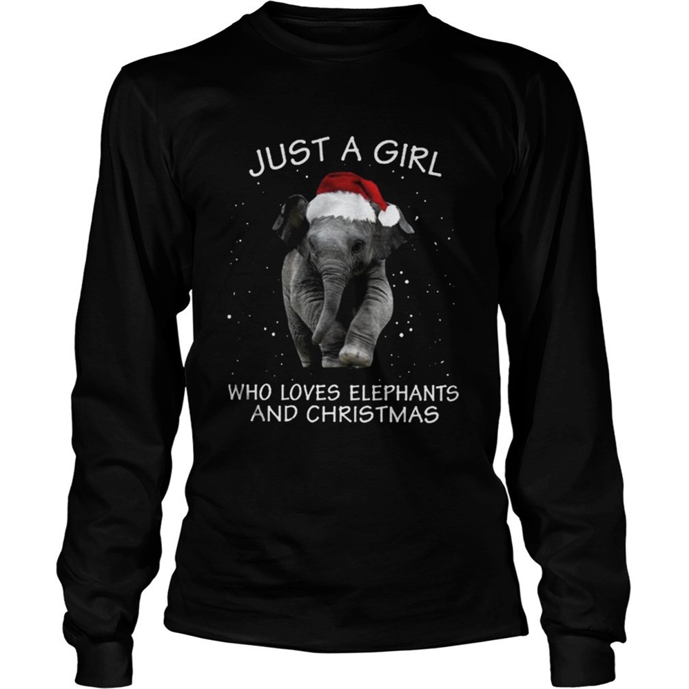 elephants-hat-just-a-girl-who-loves-elephants-and-christmas-shirt-nir0in8m Elephants Hat Just a girl who loves Elephants and christmas shirt
