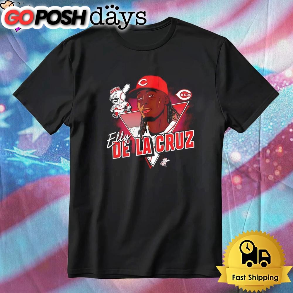 Elly De La Cruz Cincinnati Reds Baseball Player Caricature T-Shirt