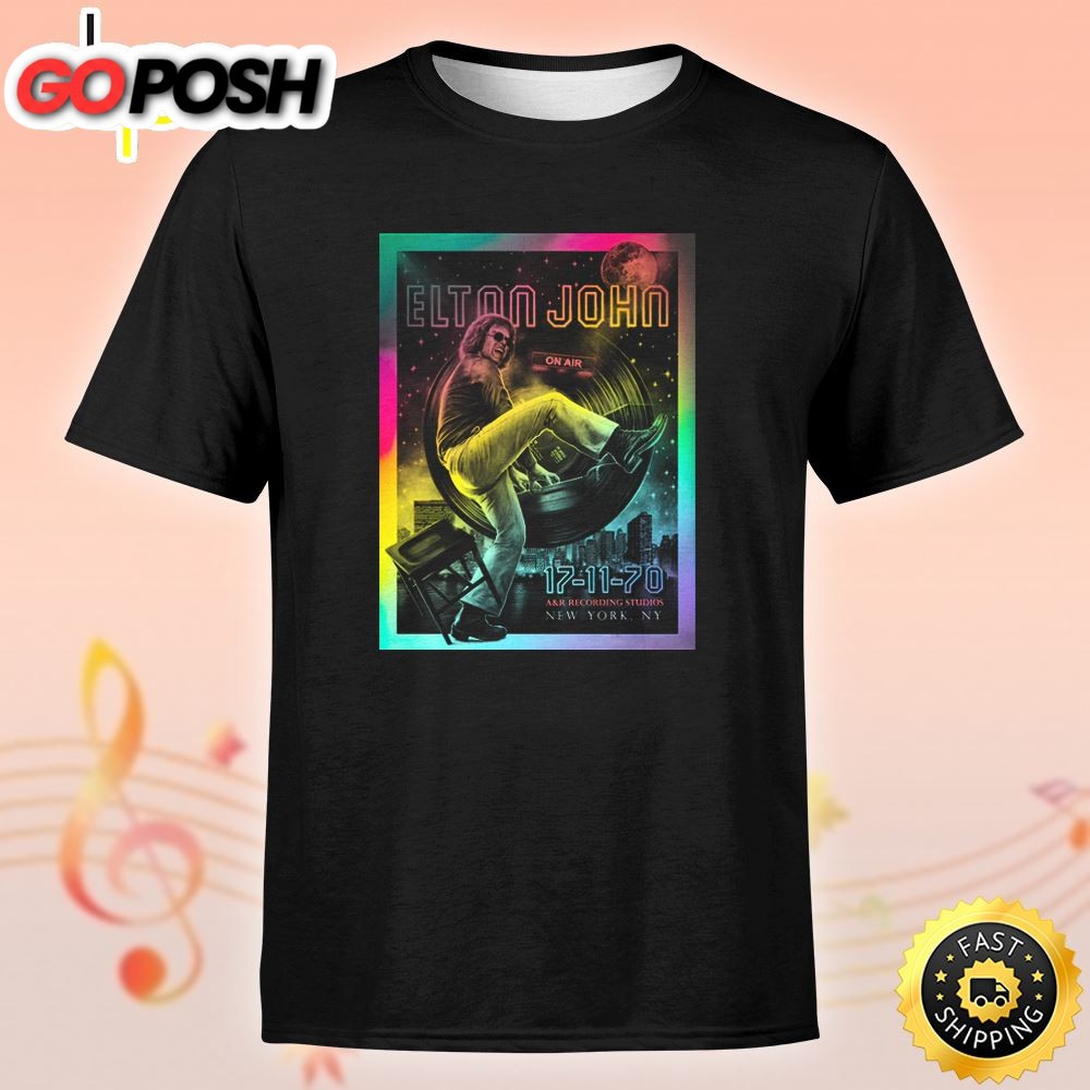 Elton John 17 11 70 50th Anniversary Rainbow Foil Edition Unisex Tshirt