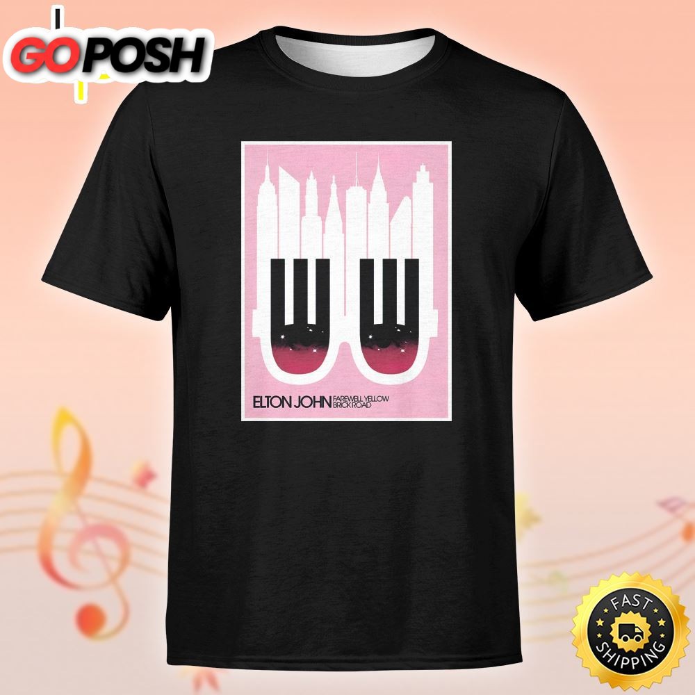 Elton John Farewell Yellow Brick Road New York Concert Print Unisex Tshirt