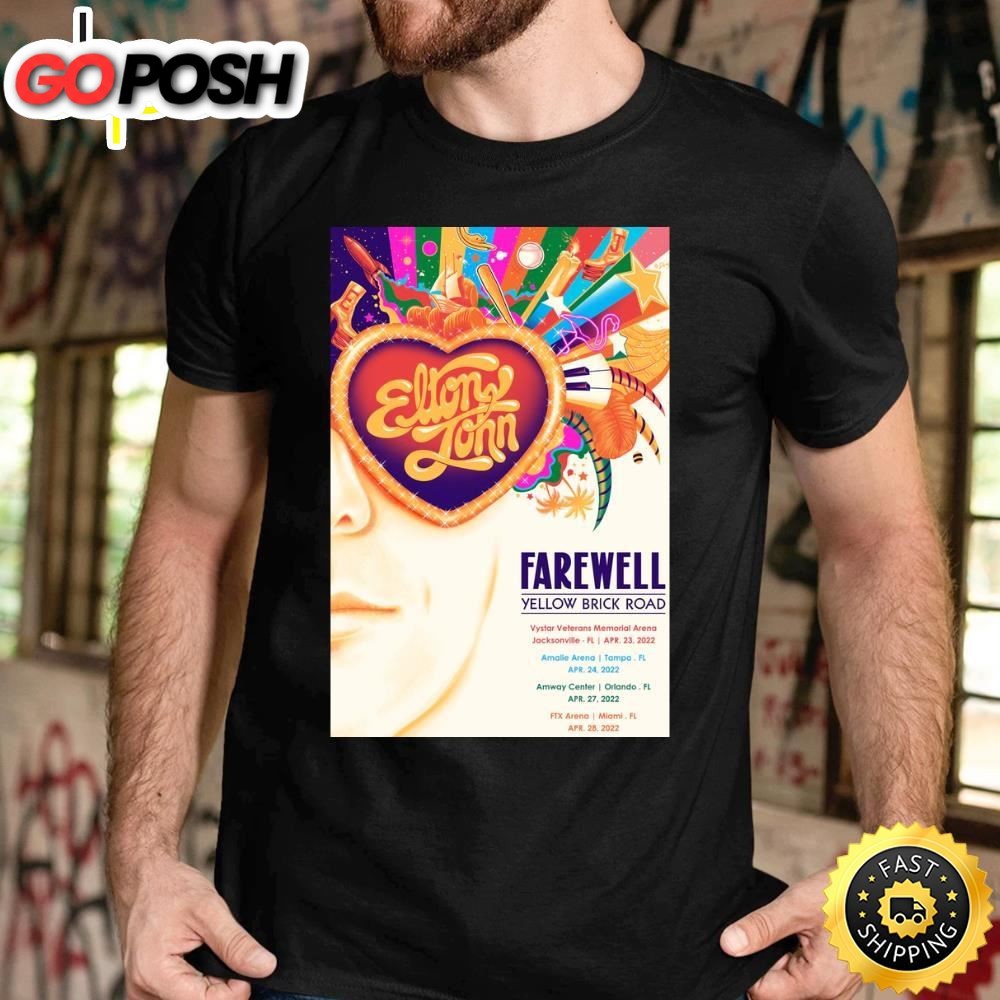 Elton John Florida Farewell Yellow Brick Road Tour April 2025 Tshirt