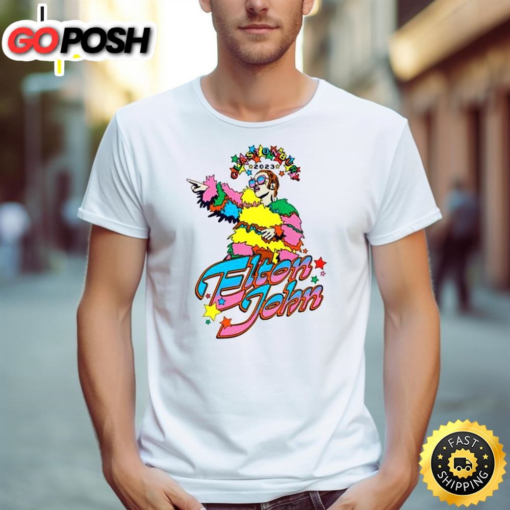 Elton John Glastonbury Natural 2025 T Shirt