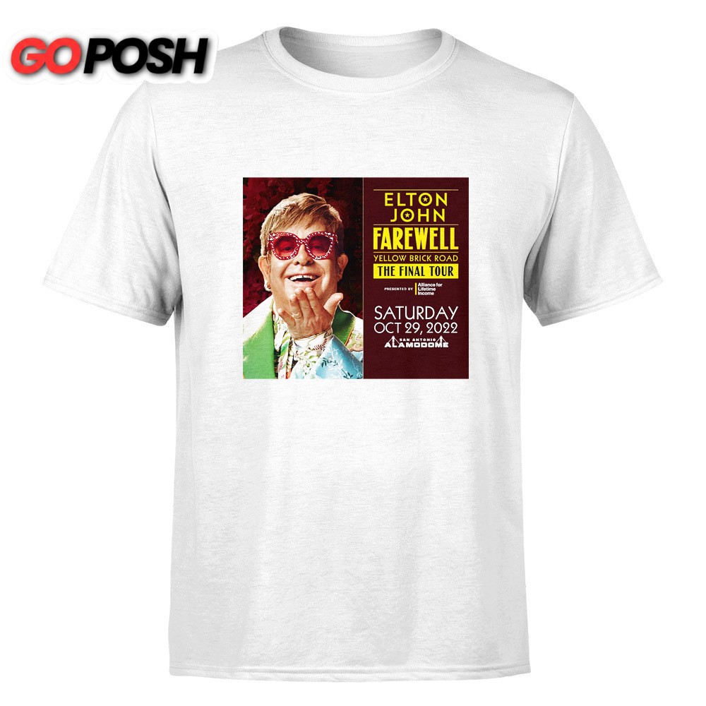 Elton John The Final Tour 2025 Farewell Yellow Brick Road White Unisex Tshirt