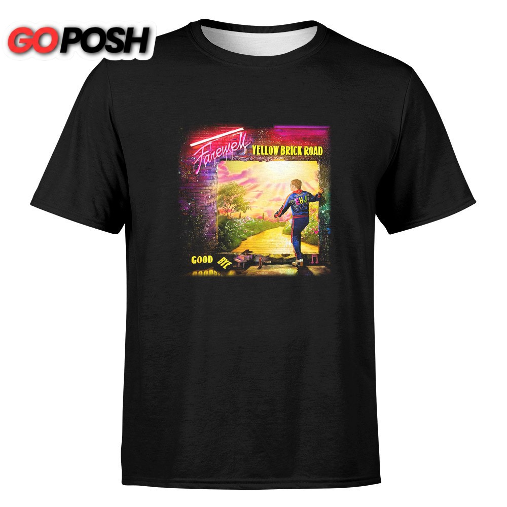 Elton John Tour 2025 Farewell Yellow Brick Road Black Unisex Tshirt