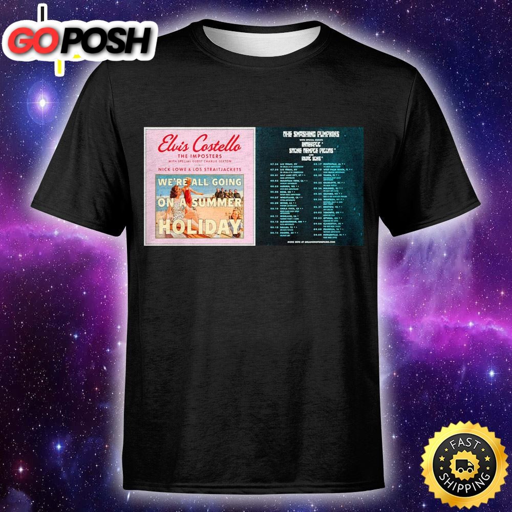 Elvis Costello And The Smashing Pumpkins Tour 2025 Unisex Tshirt