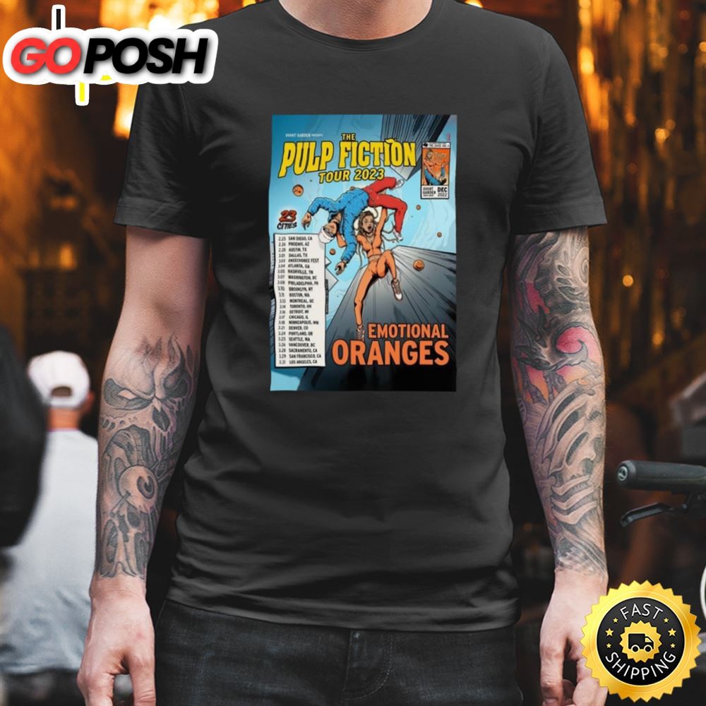 Emotional Oranges The Pulp Fiction Tour 2025 Portrait T-shirt