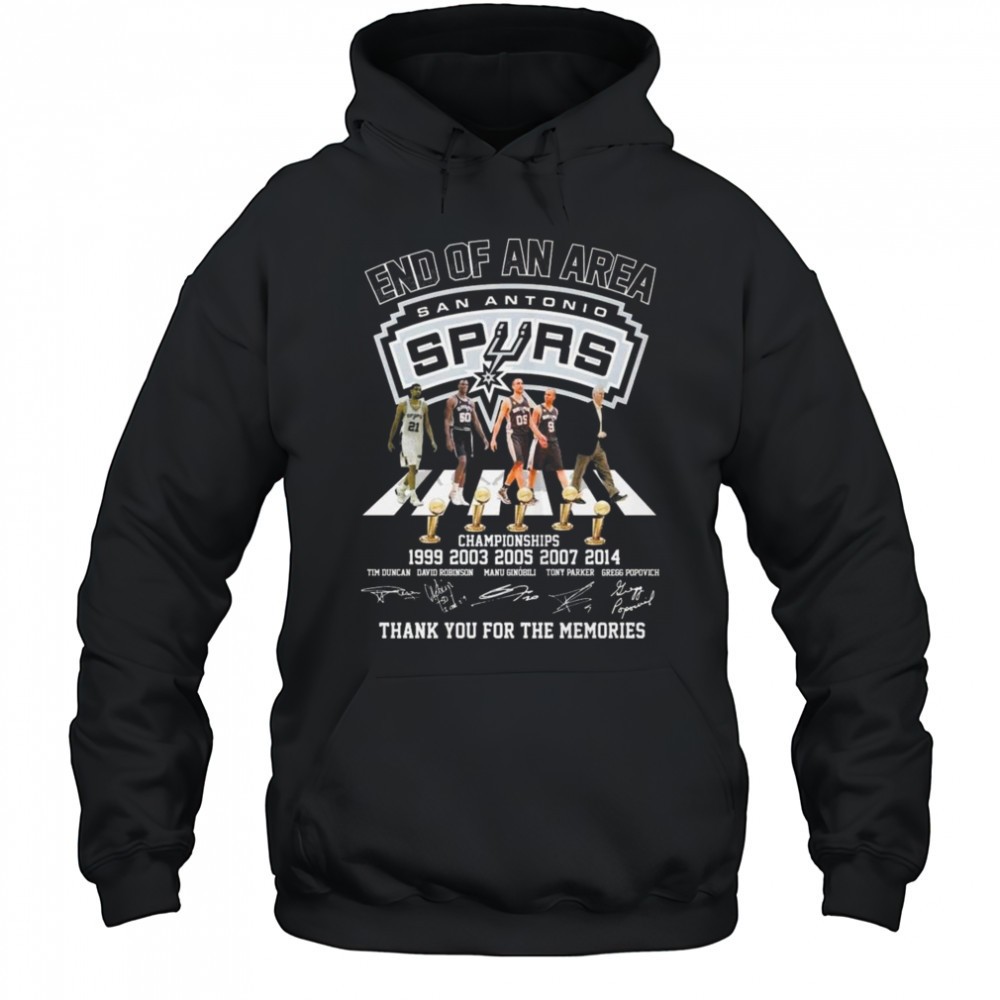 End Of An Area San Antonio Spurs Thank You For The Memories Walking Signature Shirt