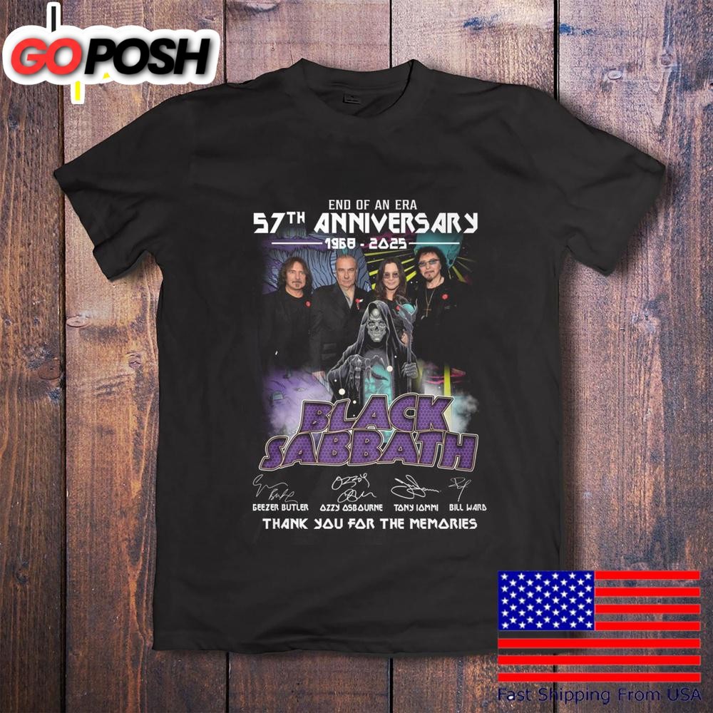 End Of An Era 57Th Anniversary 2025 Black Sabbath T-Shirt