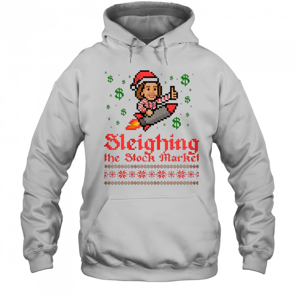 End of an Error sleighing the stock market pixcel ugly Christmas shirt