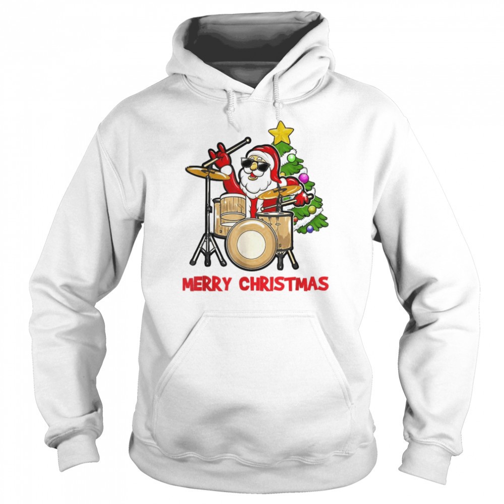 Erry Christmas Drum And Santa Drummer Lover Xmas T-Shirt
