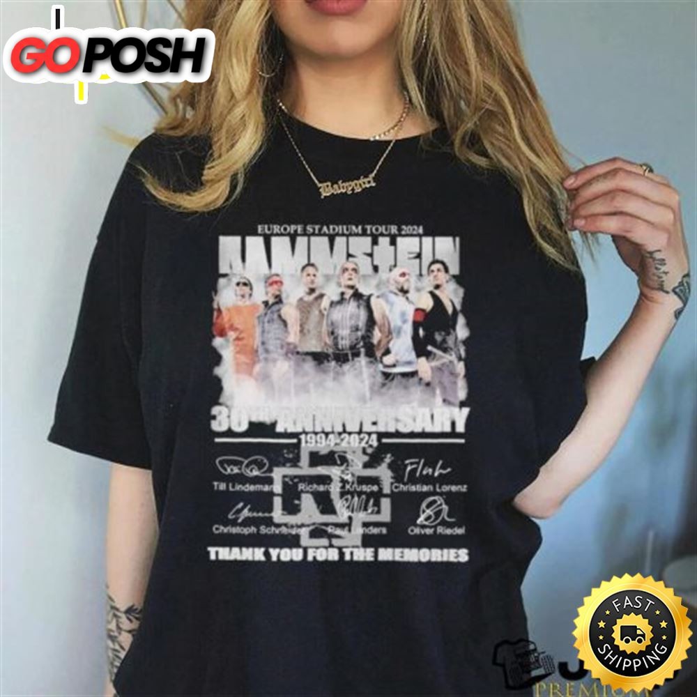 Europe Stadium Tour 2025 Rammstein 30th Anniversary 1994 2025 Thank You For The Memories Shirt