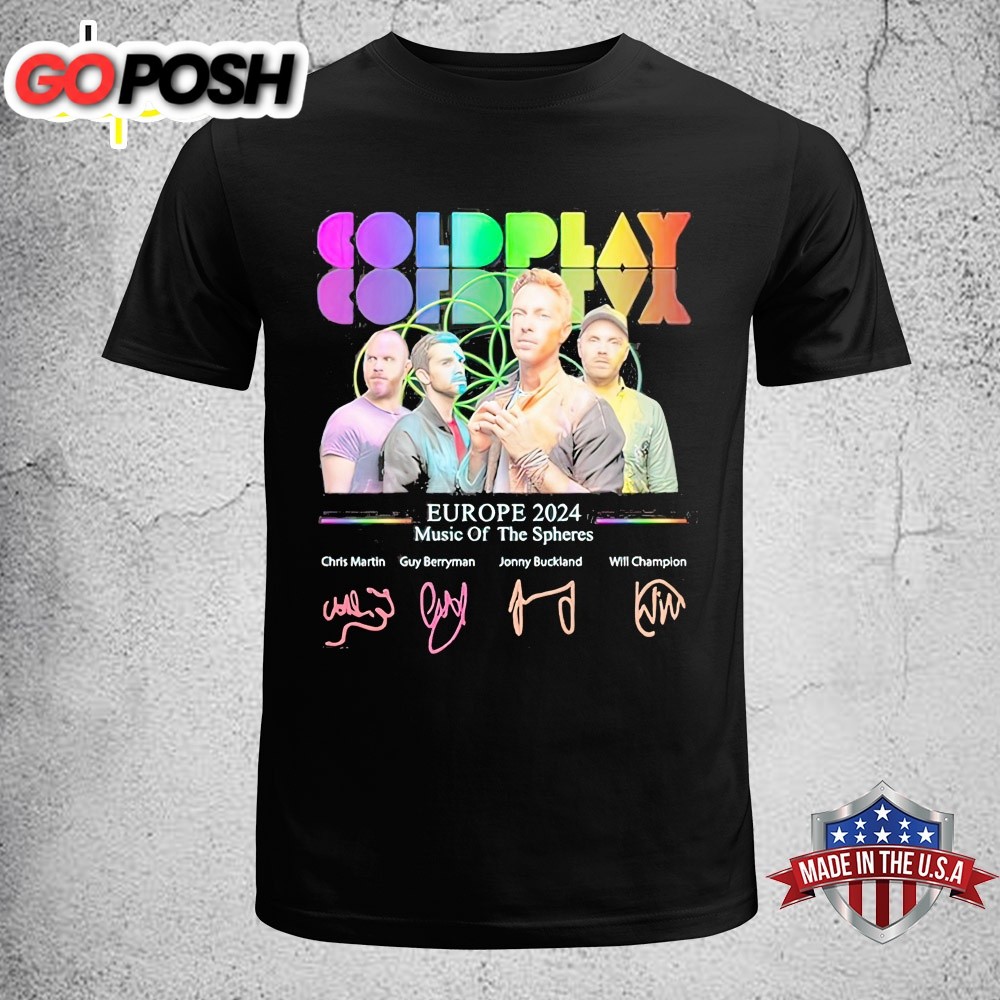 Europe Tour 2025 Coldplay Music Of The Spheres Signatures Unisex T-Shirt