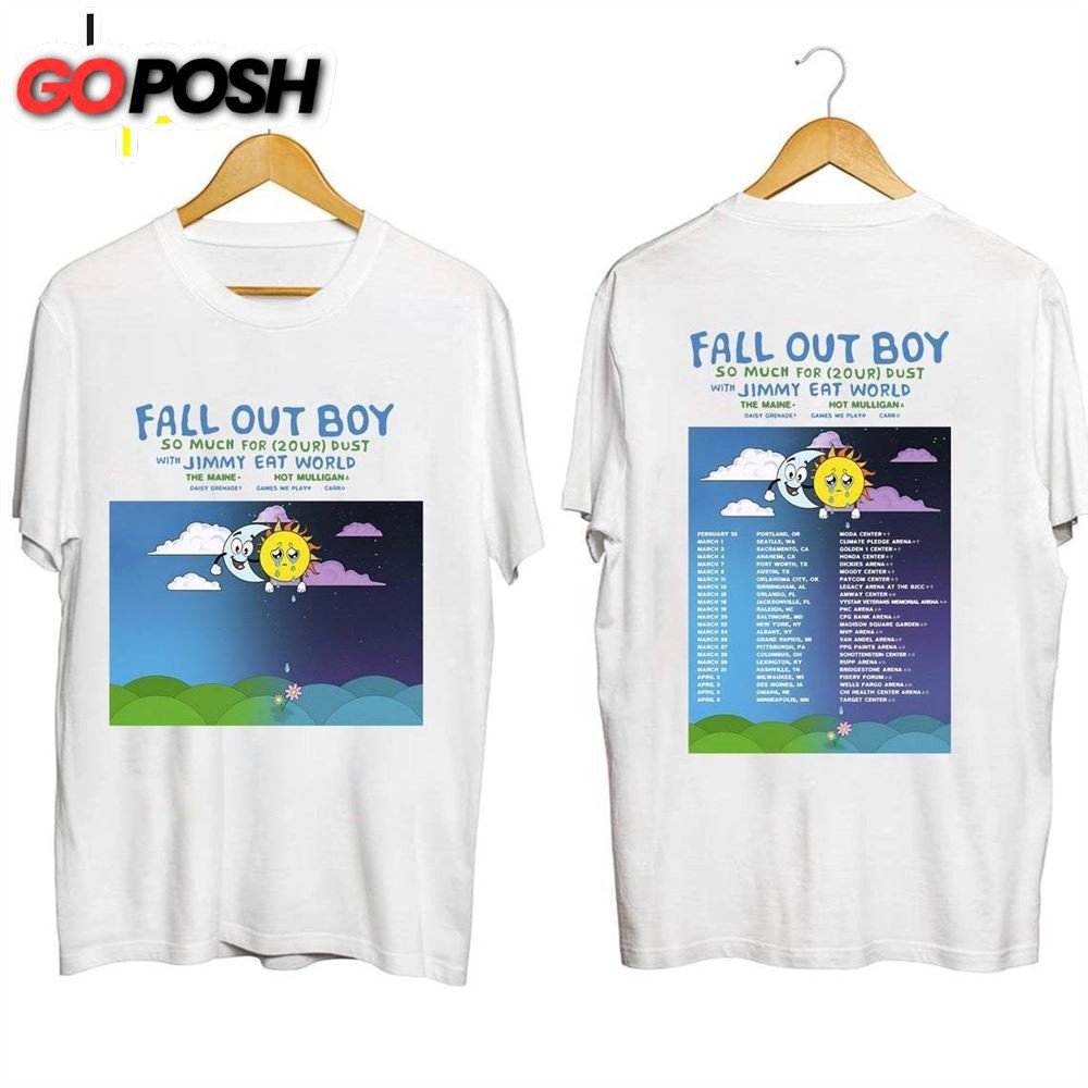 Fall Out Boy Band Tour 2024 Concert Music T-Shirt Gift For Fans