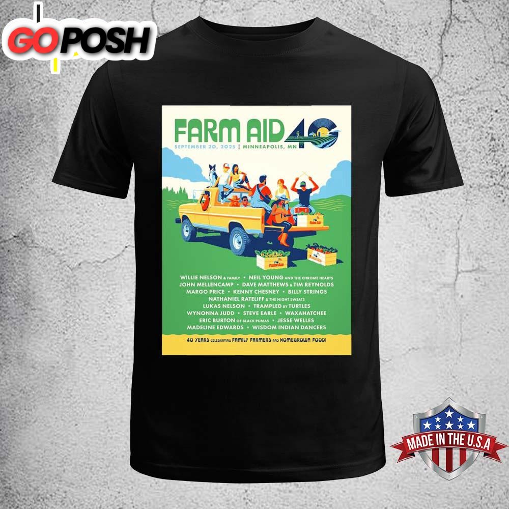 Farm Aid 40 Minneapolis Minnesota On September 2025 Unisex T-Shirt
