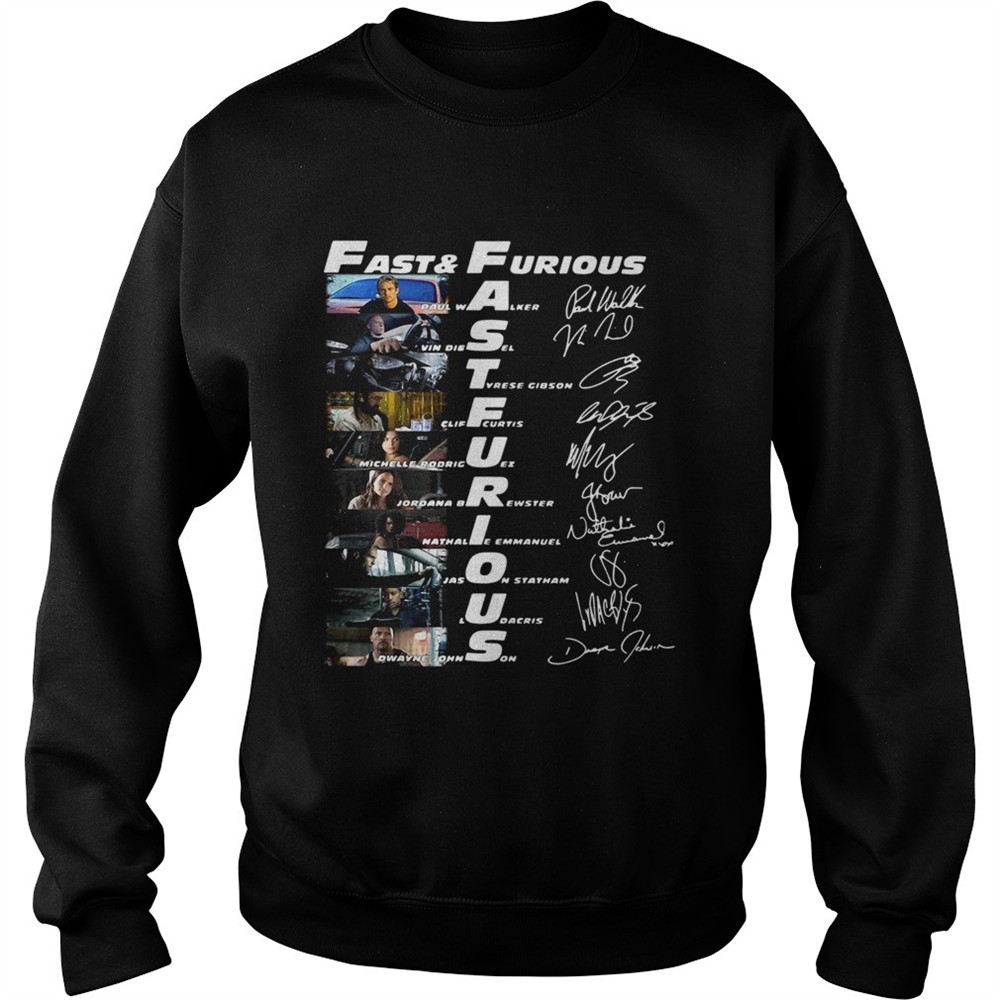 Fast And Furious Paul Walker Vin Diesel Tyrese Gibson Signatures shirt