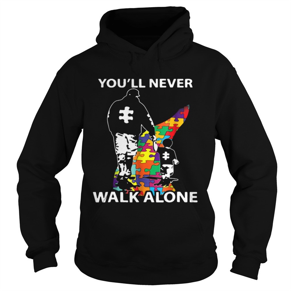 father-and-son-youll-never-walk-alone-autism-road-shirt-yg0hajst Father and son youll never walk alone Autism road shirt