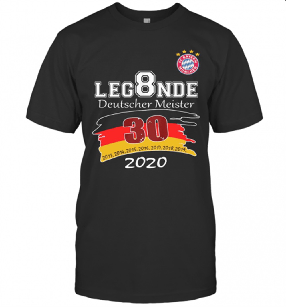 Fc Bayern Munchen Leg8nde Deutscher Meister 30 2020 T-Shirt