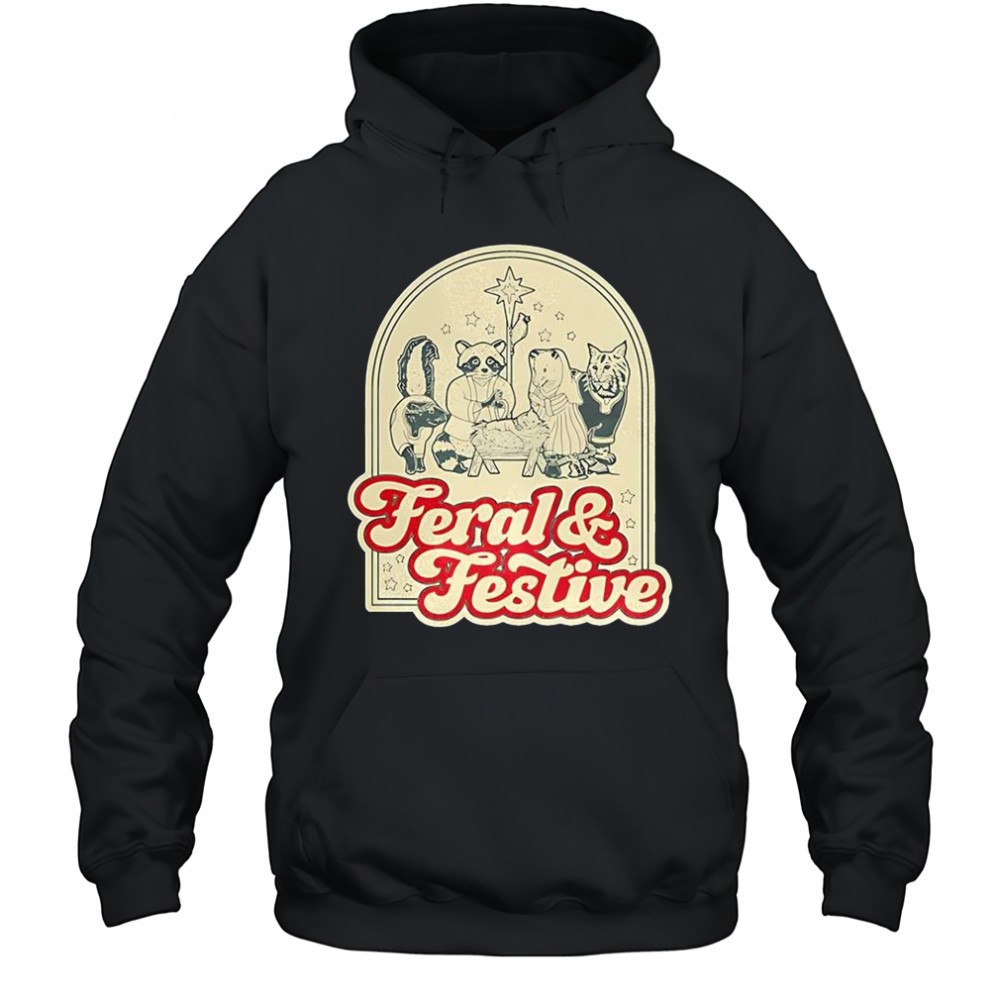 Feral and festive Christmas graphic shirt
