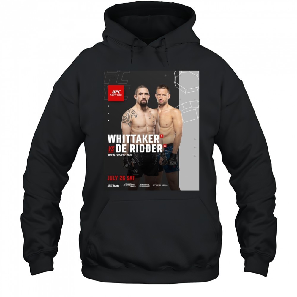 Fight Night Whittaker Vs De Ridder Middleweight Bout July 26 2025 Saturday Poster t-shirt