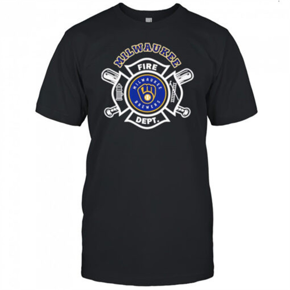 fire-dept-milwaukee-brewers-baseball-shirt-8854w4hb Fire dept Milwaukee Brewers baseball shirt