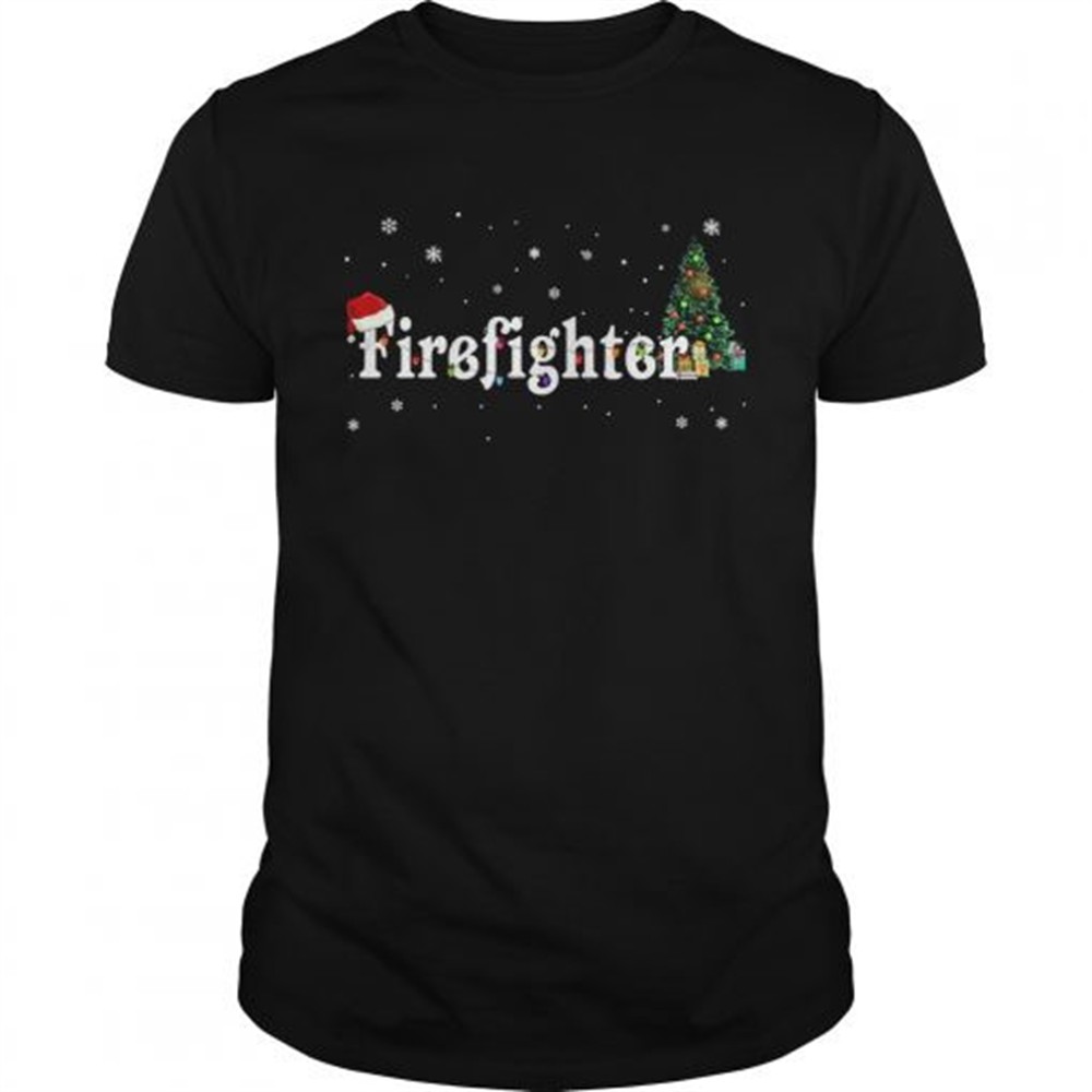 firefighter-christmas-santa-hat-holiday-tshirt-hogkrdod Firefighter Christmas Santa Hat Holiday TShirt