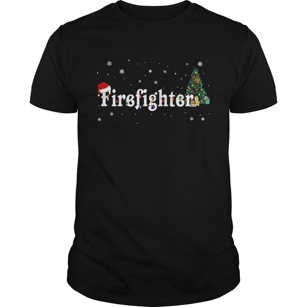 firefighter-christmas-santa-hat-holiday-tshirt-hogkrdod Firefighter Christmas Santa Hat Holiday TShirt