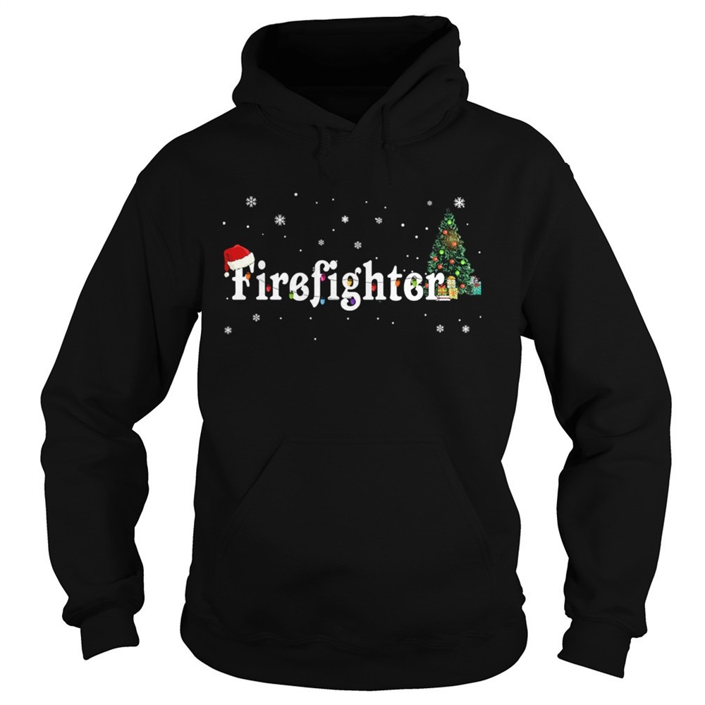 firefighter-christmas-santa-hat-holiday-tshirt-hogkrdod Firefighter Christmas Santa Hat Holiday TShirt