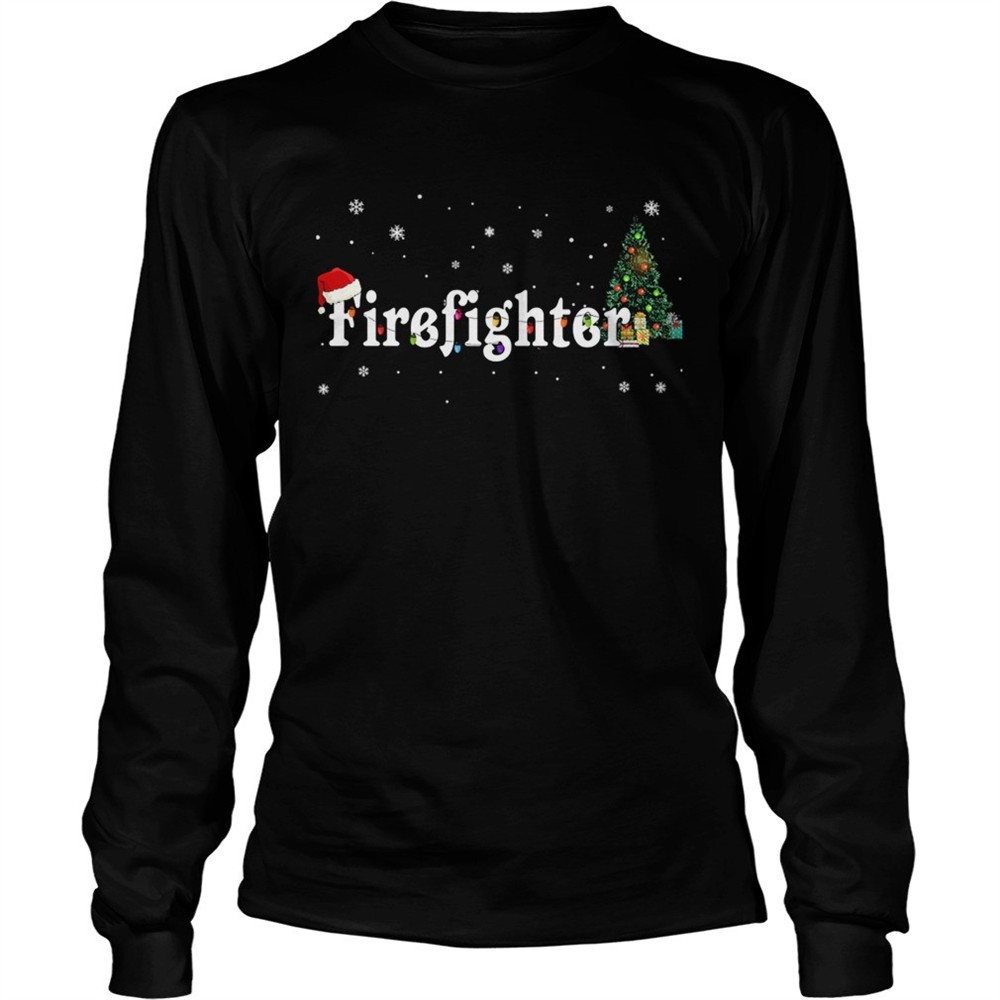 firefighter-christmas-santa-hat-holiday-tshirt-hogkrdod Firefighter Christmas Santa Hat Holiday TShirt